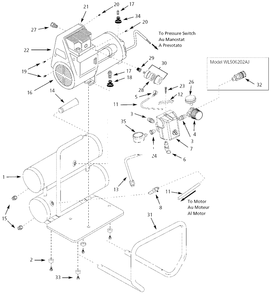 Air-Compressor Parts Diagram and Parts List for WL506202  Campbell Hausfeld Compressor